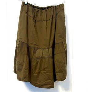 Vintage 2004 Chic Olive A-Line Skirt by Cotelac